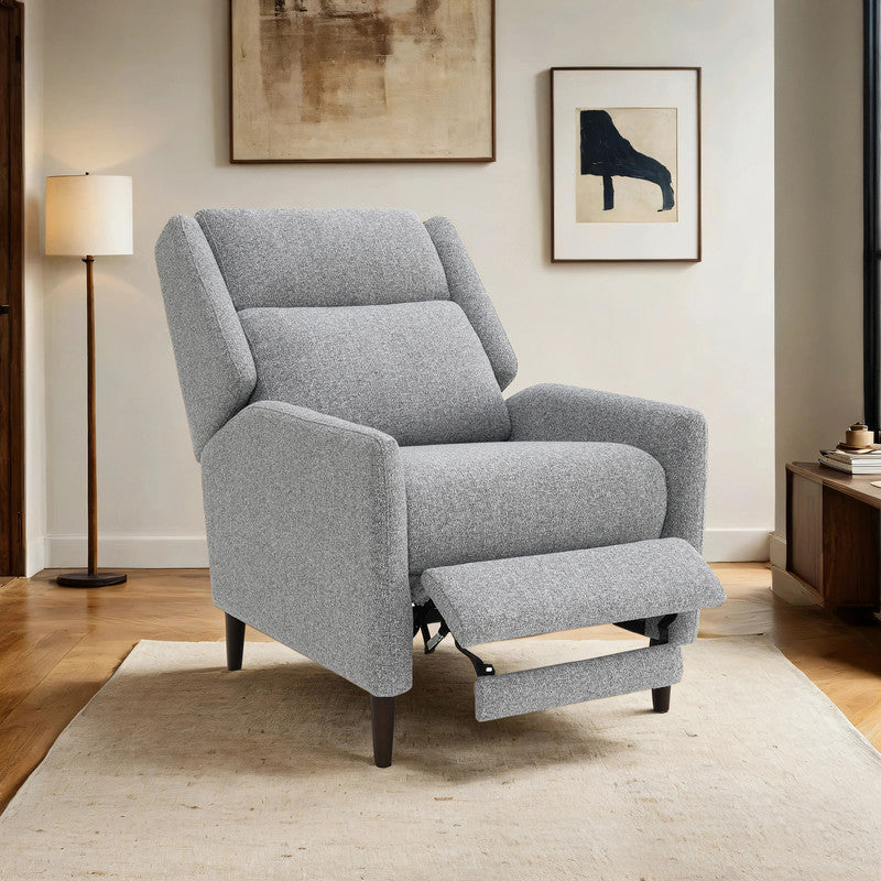 Psyche Gray Pushback Recliner - Ornate Home