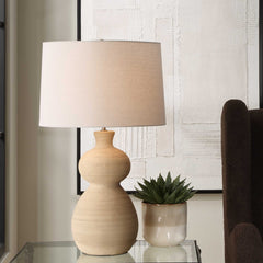Pueblo Fired Clay Brown Table Lamp - Ornate Home