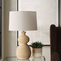 Pueblo Fired Clay Brown Table Lamp - Ornate Home
