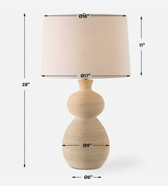 Pueblo Fired Clay Brown Table Lamp - Ornate Home