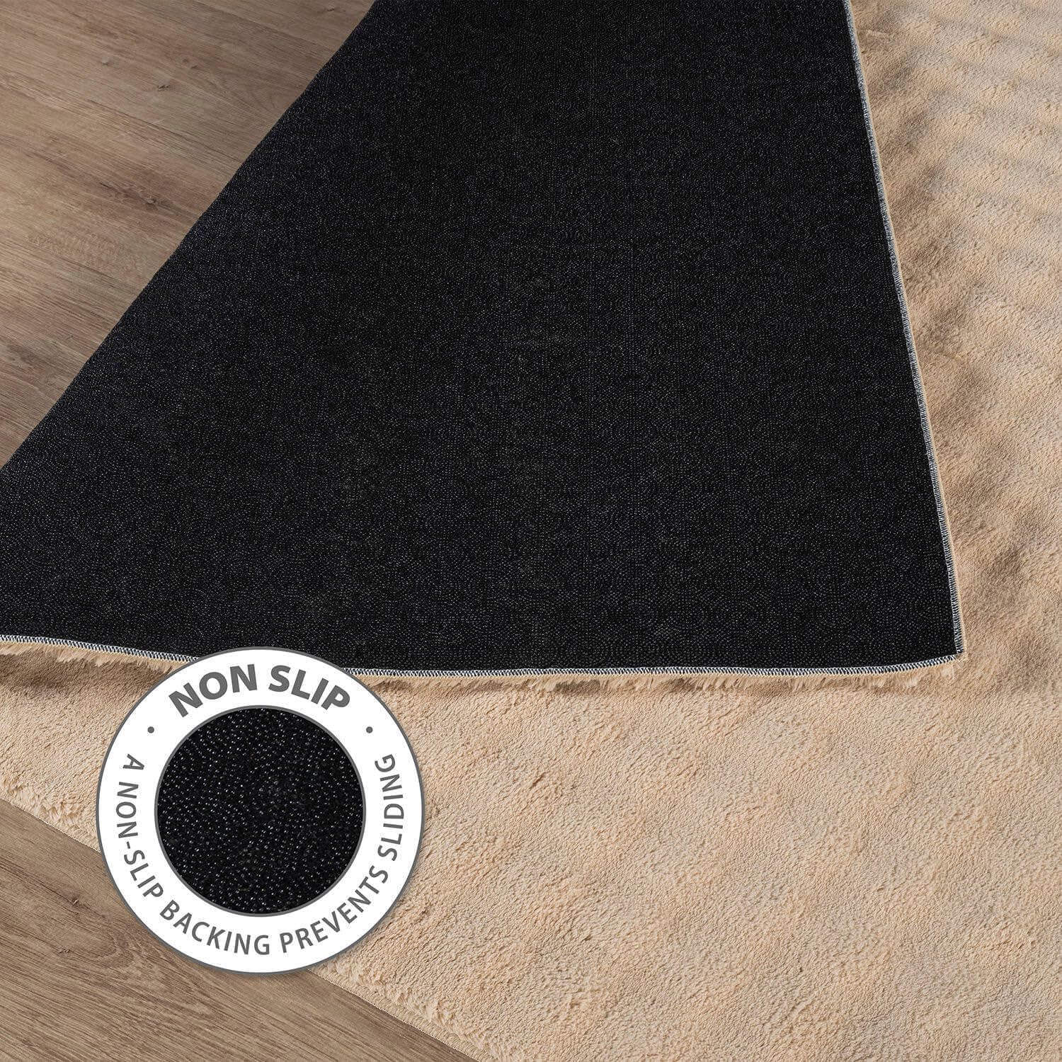 Puff Beige Checkered Ultra Soft Plush Non Slip Washable Area Rugs - Ornate Home