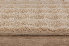Puff Beige Checkered Ultra Soft Plush Non Slip Washable Area Rugs - Ornate Home