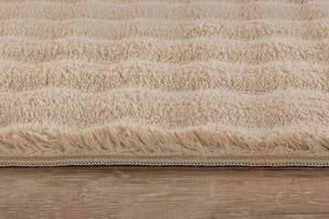 Puff Beige Checkered Ultra Soft Plush Non Slip Washable Area Rugs - Ornate Home