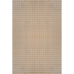 Puff Beige Checkered Ultra Soft Plush Non Slip Washable Area Rugs - Ornate Home
