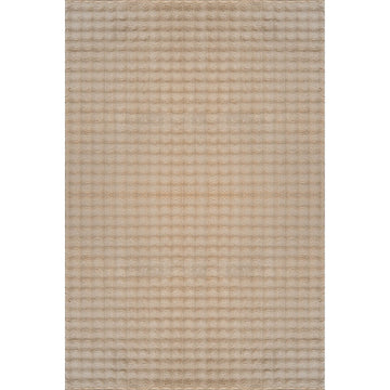 Puff Beige Checkered Ultra Soft Plush Non Slip Washable Area Rugs - Ornate Home