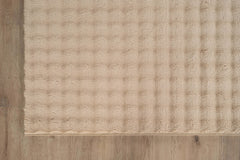 Puff Beige Checkered Ultra Soft Plush Non Slip Washable Area Rugs - Ornate Home