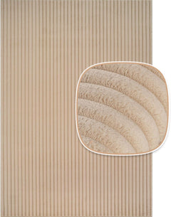 Puff Beige Ribbed Ultra Soft Plush Non Slip Washable Area Rugs - Ornate Home