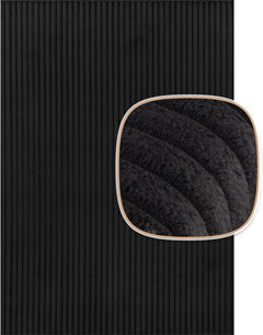 Puff Black Ribbed Ultra Soft Plush Non Slip Washable Area Rugs - Ornate Home