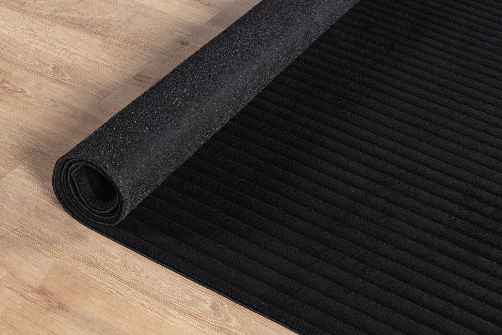 Puff Black Ribbed Ultra Soft Plush Non Slip Washable Area Rugs - Ornate Home