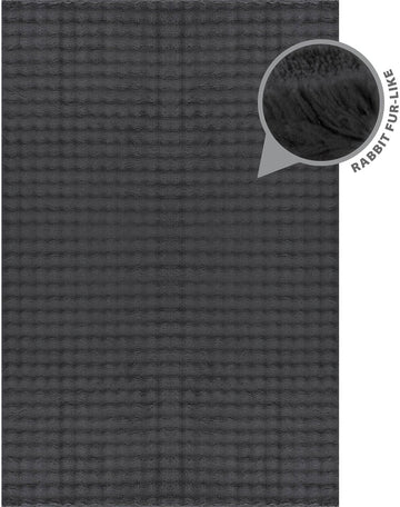 Puff Dark Gray Checkered Ultra Soft Plush Non Slip Washable Area Rugs - Ornate Home