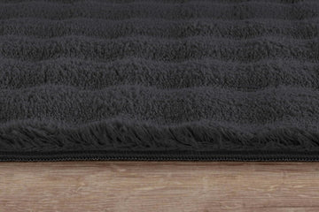 Puff Dark Gray Checkered Ultra Soft Plush Non Slip Washable Area Rugs - Ornate Home
