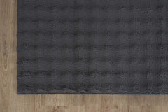 Puff Dark Gray Checkered Ultra Soft Plush Non Slip Washable Area Rugs - Ornate Home