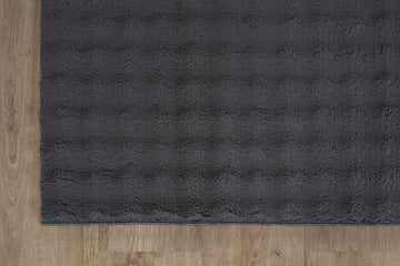 Puff Dark Gray Checkered Ultra Soft Plush Non Slip Washable Area Rugs - Ornate Home