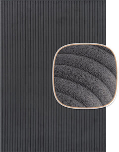 Puff Dark Gray Ribbed Ultra Soft Plush Non Slip Washable Area Rugs - Ornate Home