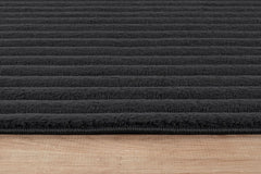 Puff Dark Gray Ribbed Ultra Soft Plush Non Slip Washable Area Rugs - Ornate Home