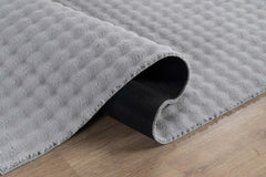 Puff Gray Checkered Ultra Soft Plush Non Slip Washable Area Rugs - Ornate Home