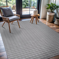 Puff Gray Checkered Ultra Soft Plush Non Slip Washable Area Rugs - Ornate Home