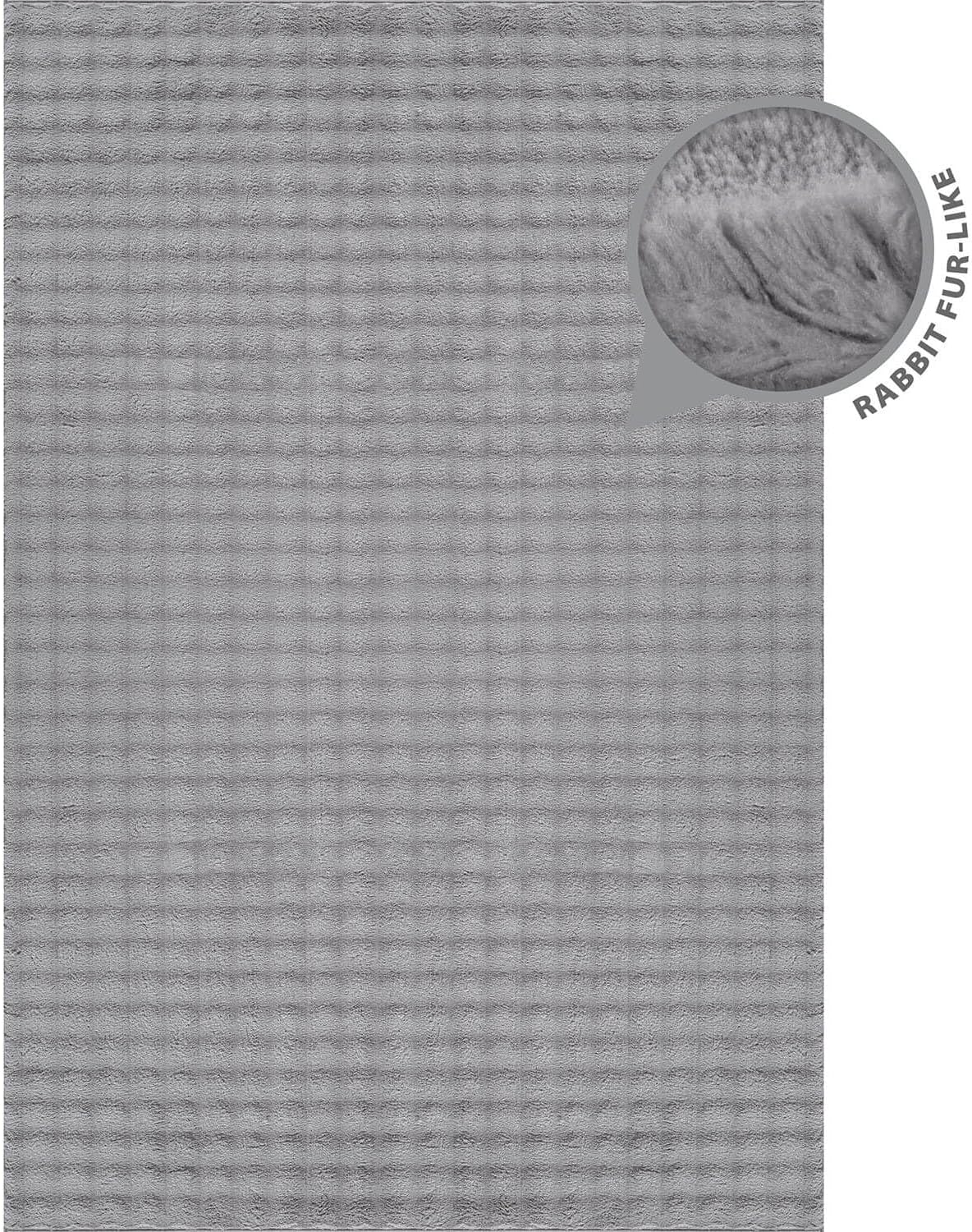 Puff Gray Checkered Ultra Soft Plush Non Slip Washable Area Rugs - Ornate Home