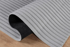Puff Gray Ribbed Ultra Soft Plush Non Slip Washable Area Rugs - Ornate Home