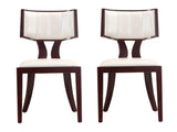 Pulitzer Dining Chair (Set of Two) in Pearl White and Walnut - Ornate Home