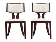 Pulitzer Dining Chair (Set of Two) in Pearl White and Walnut - Ornate Home