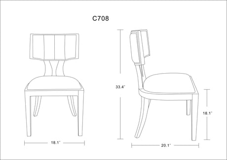 Pulitzer Dining Chair (Set of Two) in Pearl White and Walnut - Ornate Home