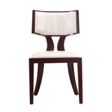 Pulitzer Dining Chair (Set of Two) in Pearl White and Walnut - Ornate Home