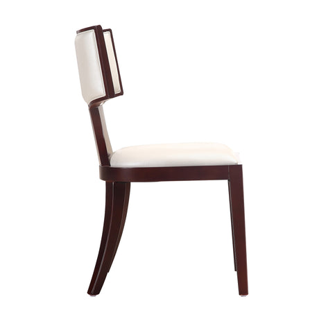 Pulitzer Dining Chair (Set of Two) in Pearl White and Walnut - Ornate Home