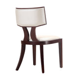 Pulitzer Dining Chair (Set of Two) in Pearl White and Walnut - Ornate Home