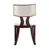 Pulitzer Dining Chair (Set of Two) in Pearl White and Walnut - Ornate Home