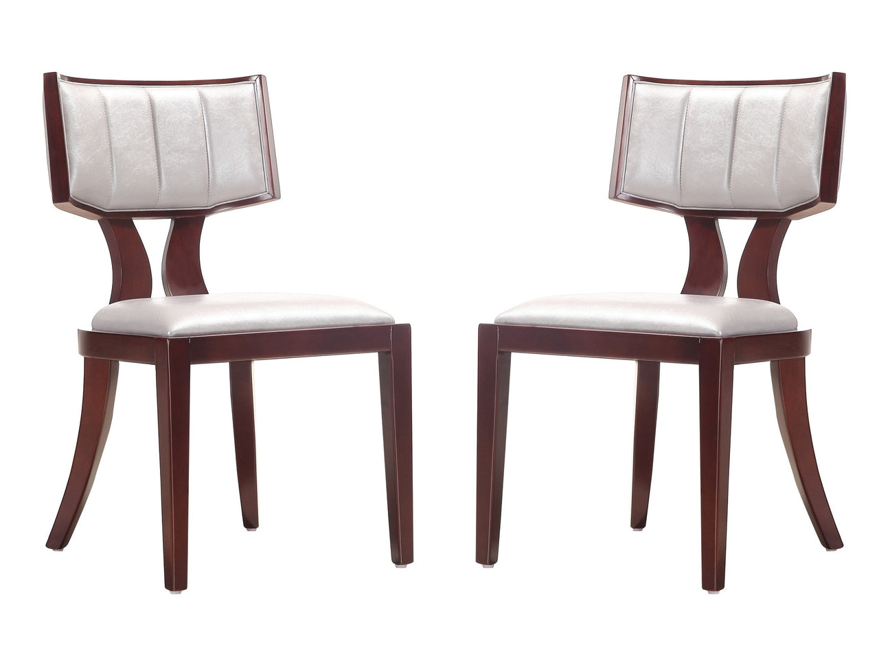 Pulitzer Dining Chair (Set of Two) in Silver and Walnut - Ornate Home