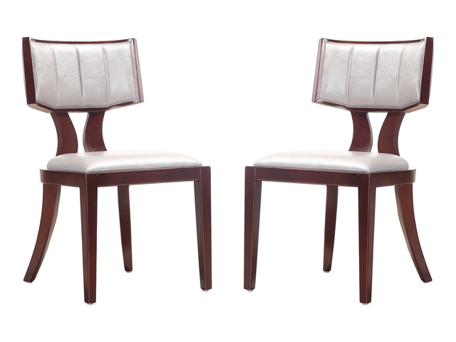 Pulitzer Dining Chair (Set of Two) in Silver and Walnut - Ornate Home