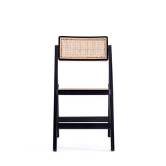 Pullman Folding Dining Chair in Black and Natural Cane (set of 2) - Ornate Home
