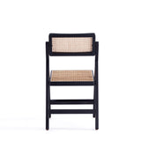 Pullman Folding Dining Chair in Black and Natural Cane (set of 2) - Ornate Home