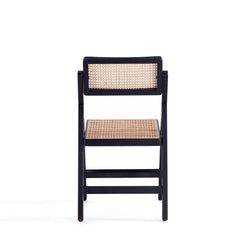 Pullman Folding Dining Chair in Black and Natural Cane (set of 2) - Ornate Home