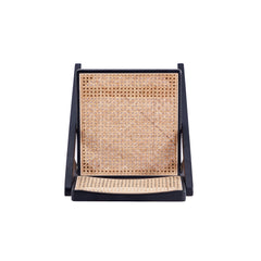 Pullman Folding Dining Chair in Black and Natural Cane (set of 2) - Ornate Home