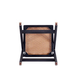 Pullman Folding Dining Chair in Black and Natural Cane (set of 2) - Ornate Home