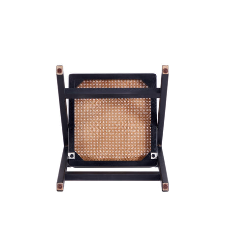 Pullman Folding Dining Chair in Black and Natural Cane (set of 4) - Ornate Home