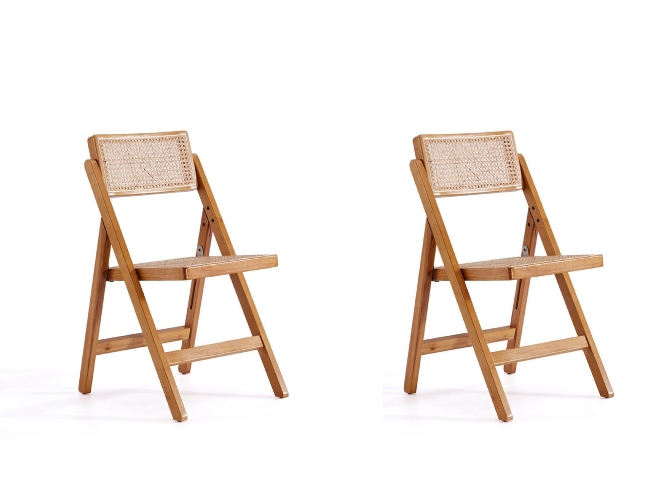 Pullman Folding Dining Chair in Nature Cane (set of 2) - Ornate Home