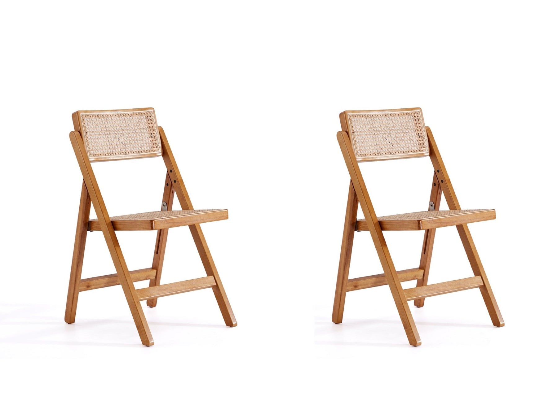 Pullman Folding Dining Chair in Nature Cane (set of 2) - Ornate Home