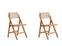 Pullman Folding Dining Chair in Nature Cane (set of 2) - Ornate Home