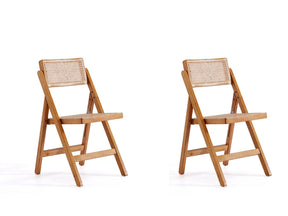Pullman Folding Dining Chair in Nature Cane (set of 2) - Ornate Home