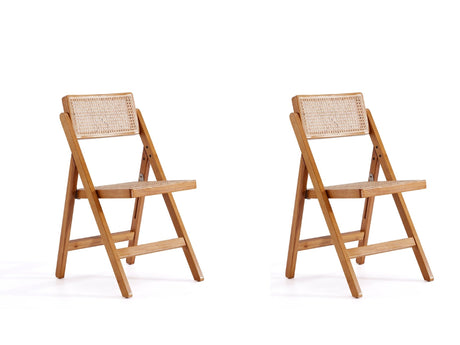 Pullman Folding Dining Chair in Nature Cane (set of 2) - Ornate Home