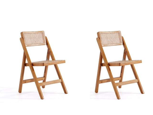 Pullman Folding Dining Chair in Nature Cane (set of 2) - Ornate Home