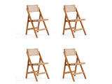 Pullman Folding Dining Chair in Nature Cane (set of 4) - Ornate Home