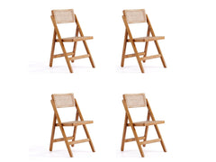 Pullman Folding Dining Chair in Nature Cane (set of 4) - Ornate Home