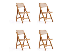 Pullman Folding Dining Chair in Nature Cane (set of 4) - Ornate Home