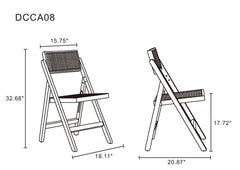 Pullman Folding Dining Chair in Nature Cane (set of 4) - Ornate Home