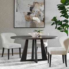 Pulsar Gray Walnut Round Dining Table - Ornate Home