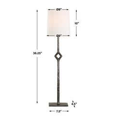 Puncture Black/Bronze Cordless Iron Buffet Lamp - Ornate Home